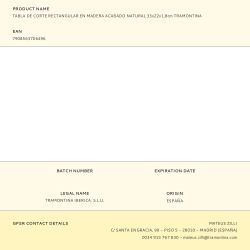 Tabla De Corte De Madera Acabado Natural 34 X 23,3 X 1,8 Cm