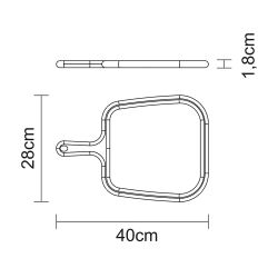 Tabla Para Cortar Y Servir Con Mango 40 X 28 X 1,8 Cm