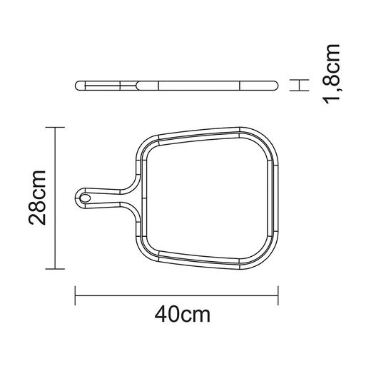 Tabla Para Cortar Y Servir Con Mango 40 X 28 X 1,8 Cm