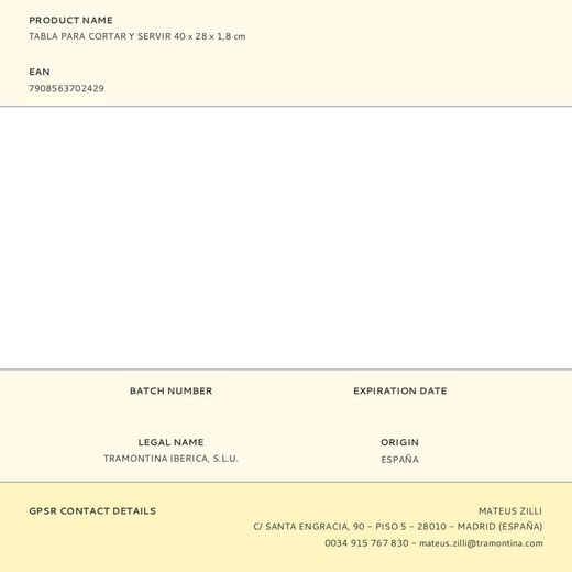 Tabla Para Cortar Y Servir Con Mango 40 X 28 X 1,8 Cm