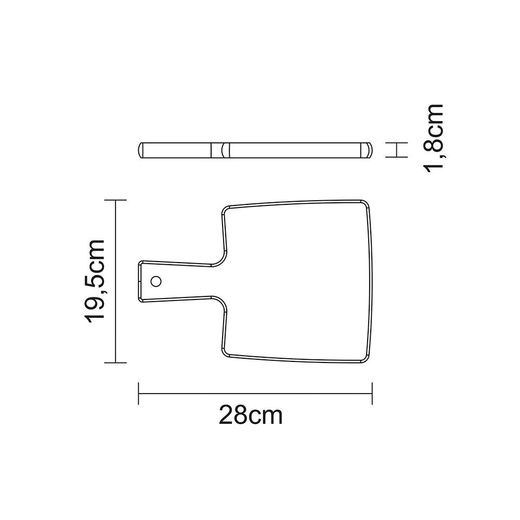Tabla Para Cortar Y Servir Con Mango, 19,5 X 18,5 X 1,8 Cm