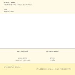 Taburete De Baño, Blanco, 25 X 29 X 45 Cm