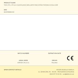 Tapa 175 X 175 Mm Color Blanco Brillante Para Extractor 08413 Ø10Cm Edm