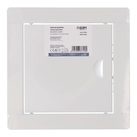 Tapa De Registro Cuadrada Empotrable Acero 15X15Cm Blanca