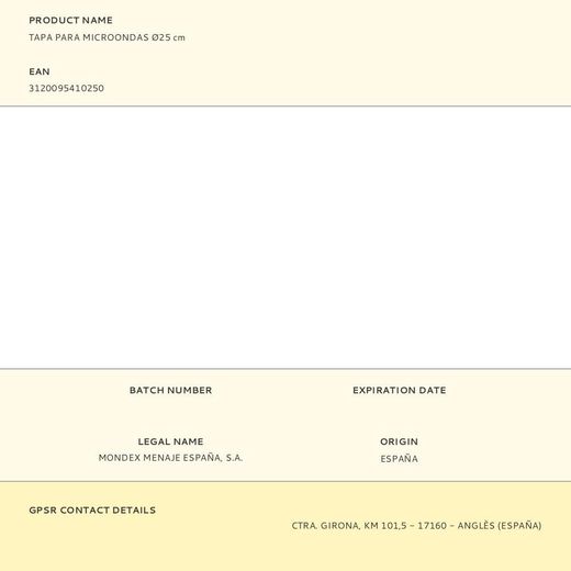 Tapa Para Microondas Ø25 Cm