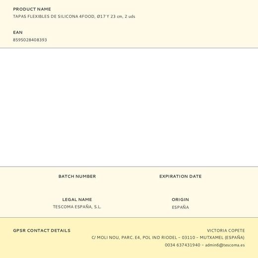Tapas Flexibles De Silicona 4Food Ø17 Y 23 Cm 2 Uds