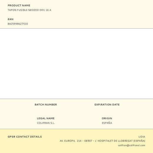 Tapon Fusible Neozed D01 16 A