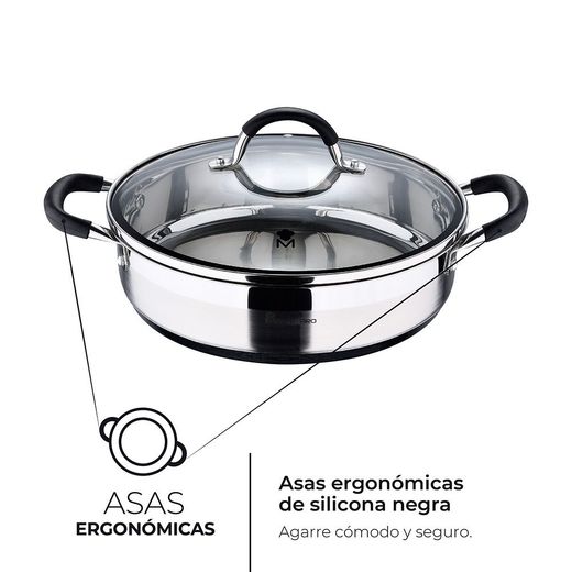 Tartera Acero Inoxidable Con Tapa Foodies Ø28 X 7,5 Cm