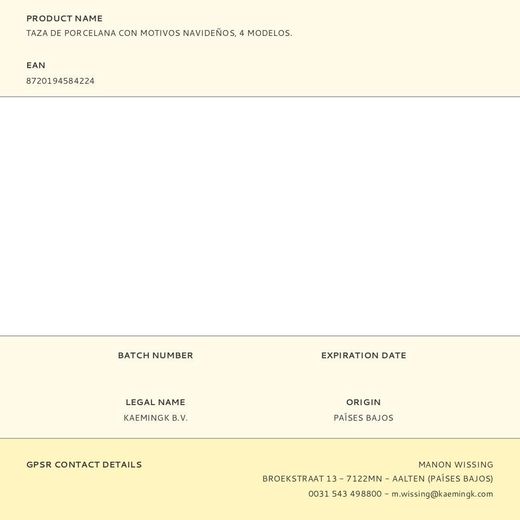 Taza De Porcelana Con Motivos Navideños, Modelos Variados