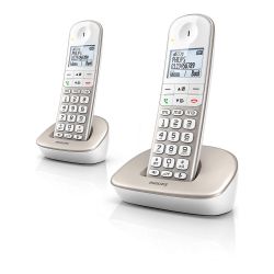 Teléfono Duo Inalámbrico Xl4902S Blanco Y Gris