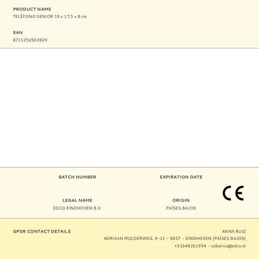 Teléfono Senior 19 X 17,5 X 8 Cm