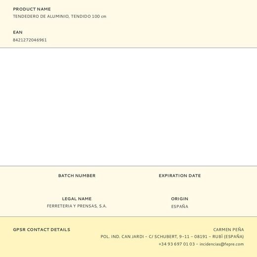 Tendedero De Aluminio, Tendido 100 Cm