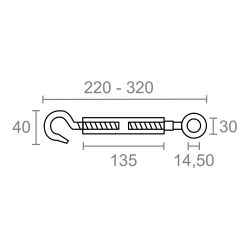 Tensor Gancho-Anilla Din-1480 Tns01, Acero Galvanizado, M12