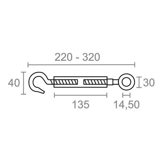 Tensor Gancho-Anilla Din-1480 Tns01, Acero Galvanizado, M12