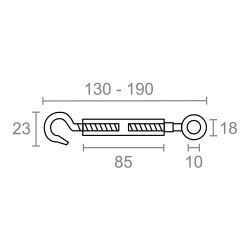 Tensor Gancho-Anilla Din-1480 Tns01, Acero Galvanizado, M6