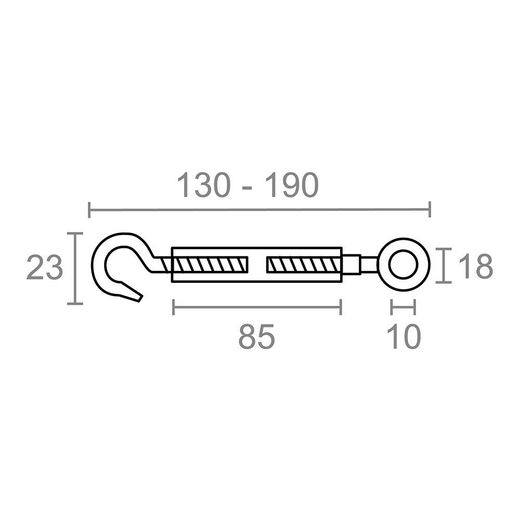 Tensor Gancho-Anilla Din-1480 Tns01, Acero Galvanizado, M6