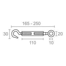 Tensor Gancho-Anilla Din-1480 Tns01, Acero Galvanizado, M8