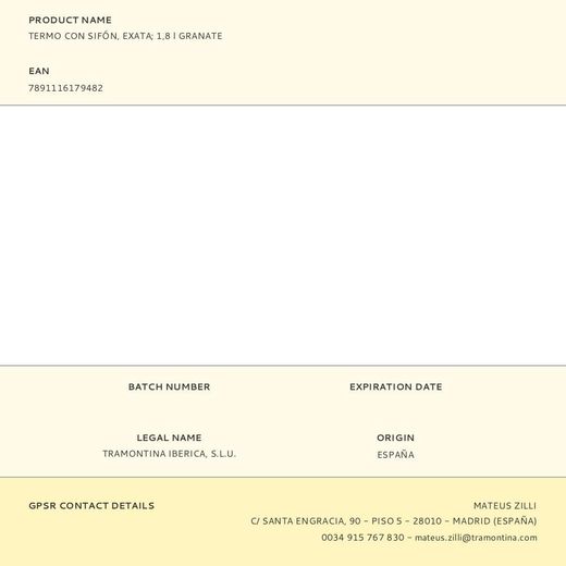 Termo Con Sifón Exata Granate 1,8 L