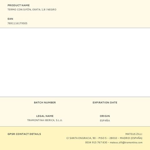 Termo Con Sifón Exata Negro 1,8 L