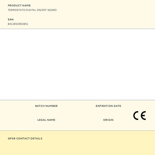 Termostato Digital On/Off, Negro