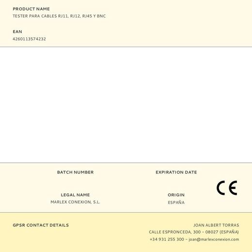 Tester Para Cables Rj11, Rj12, Rj45 Y Bnc