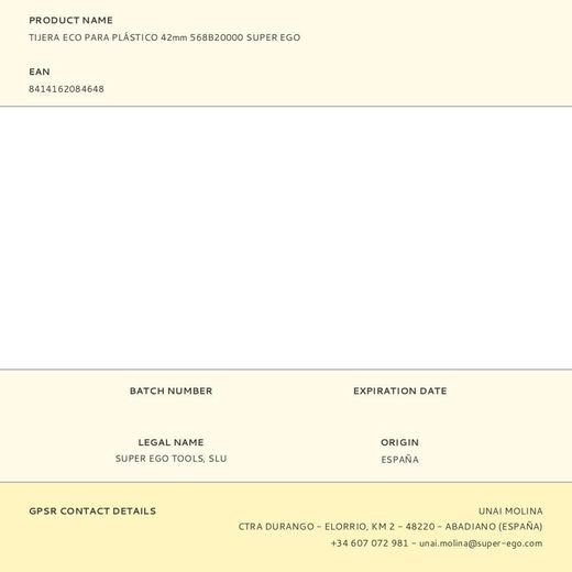 Tijera Eco Para Plástico 42 Mm