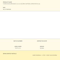 Tijeras Escolares Basic 13,3 Cm Colores Surtidos, Expositor 24 Uds