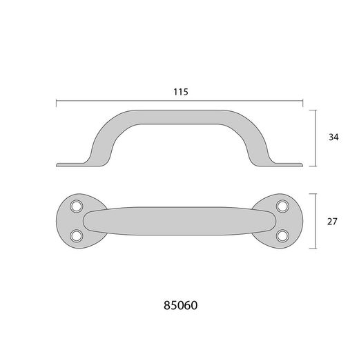 Tirador De Puerta De Chapa Metálica Plegada 115Mm