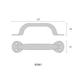 Tirador De Puerta De Chapa Metálica Plegada 155Mm