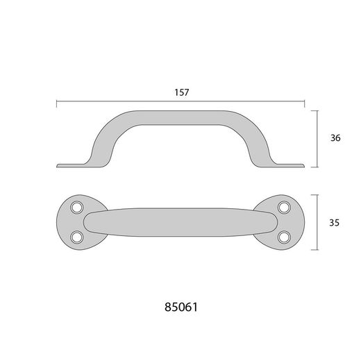 Tirador De Puerta De Chapa Metálica Plegada 155Mm