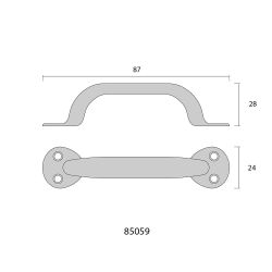 Tirador De Puerta De Chapa Metálica Plegada 85Mm
