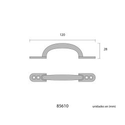 Tirador Plano 120Mm H° Negro Edm