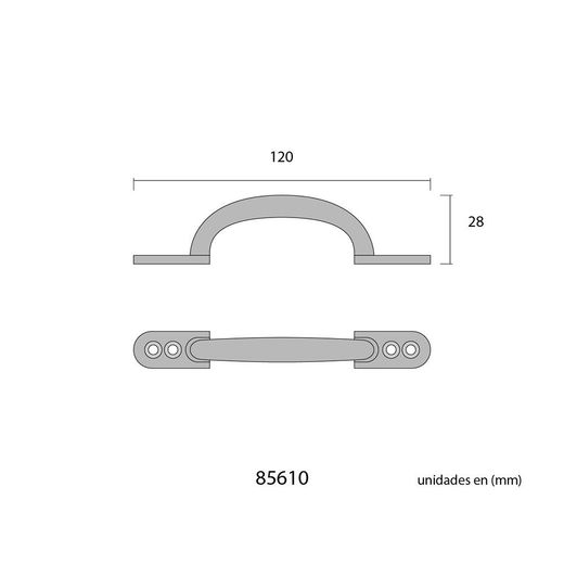Tirador Plano 120Mm H° Negro Edm