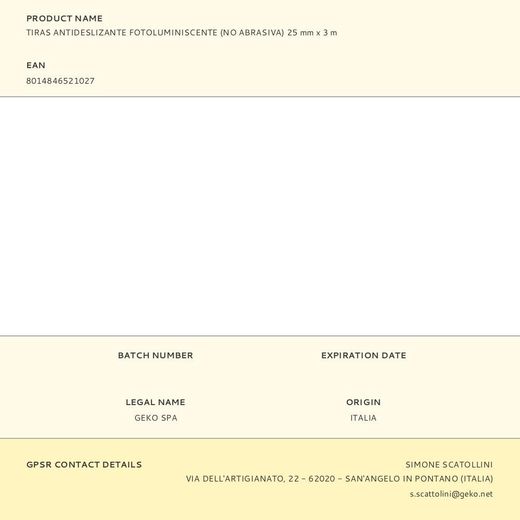 Tiras Antideslizante Fotoluminiscente (No Abrasiva) 25 Mm X 3 M