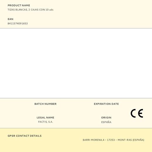 Tizas Blancas, 2 Cajas Con 10 Uds