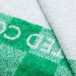Toalla De Playa 450 G / M² Cuadros Verdes 70 X 140 Cm