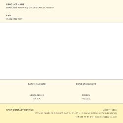 Toalla De Rizo 450 G / M² Color Blanco 30 X 50 Cm