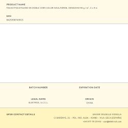 Toldo Polietileno De Doble Cara Color Azul/Verde, Densidad 90 G / M², 3 X 4 M