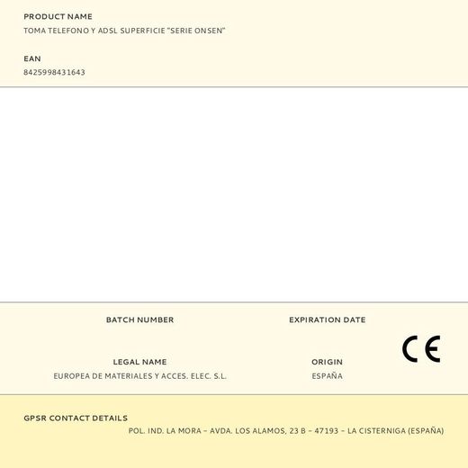 Toma Telefono Y Adsl Superficie "Serie Onsen"