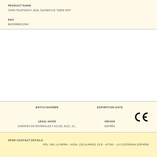 Toma Telefono Y Adsl Superficie "Serie Spa"