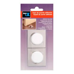 Tope Adhesivo Blanco-Cromo (Blister 2 Unid.) Inofix