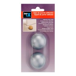 Tope Adhesivo Flexible Gris Metalizado (Blister 2 Unid.) Inofix