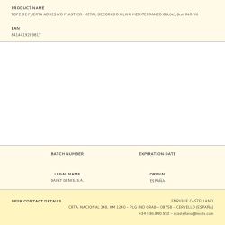 Tope De Puerta Adhesivo Plastico-Metal Decorado Olivo Mediterraneo Ø4,6X1,8Cm Inofix