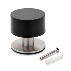 Tope De Puerta Alto Extrafuerte Con Amortiguador Negro