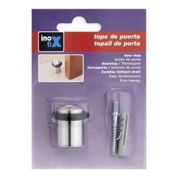 Tope De Puerta Con Torica Acero Inoxidable (Blister)