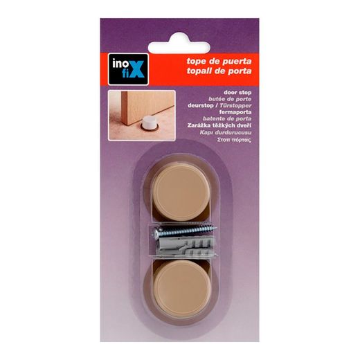 Tope De Puerta Con Tornillo Beige (Blister 2 Unid.) Inofix