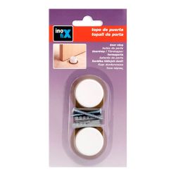 Tope De Puerta Con Tornillo Blanco (Blister 2 Unid.) Inofix