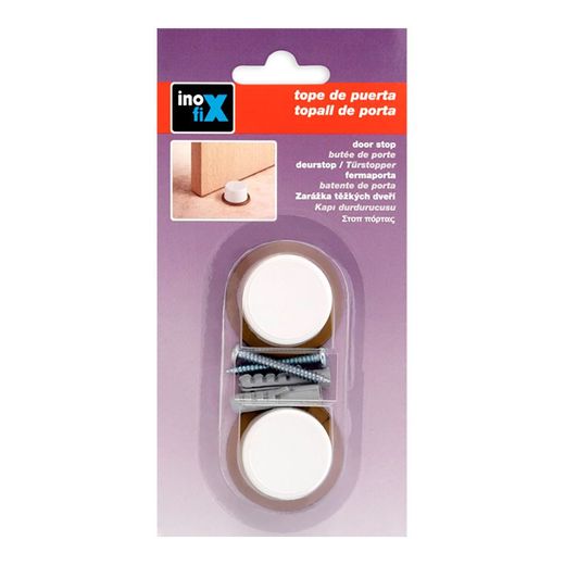 Tope De Puerta Con Tornillo Blanco (Blister 2 Unid.) Inofix