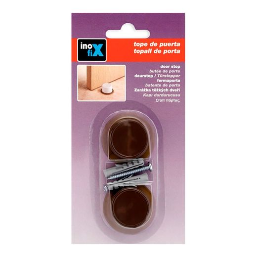 Tope De Puerta Con Tornillo Marron (Blister 2 Unid.) Inofix