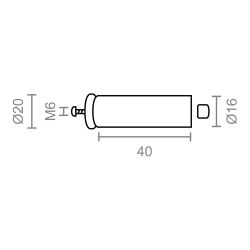 Tope Persiana Pr08, Gris 40 Mm 2 Unidades